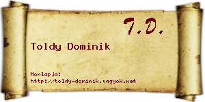 Toldy Dominik névjegykártya